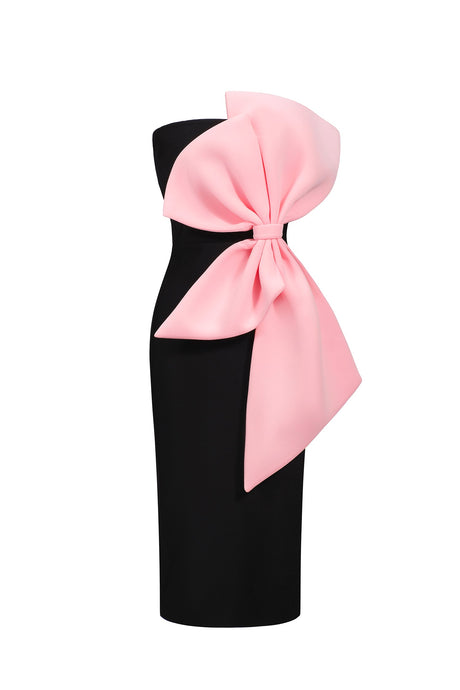 Agnese Black Bow Bandage Mini Dress