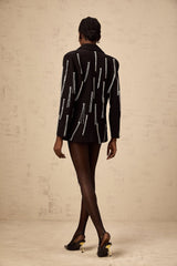 Agnolina Blazer - Notched lapels - Tassel detailing - Crystal embellishment - Front button fastening