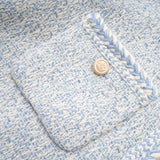 Aida Jacket - Round Neck - Tweed - Golden Button Detailing - Panelled Construction