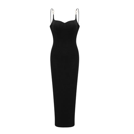 Ailbhe black bustier midi dress