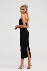 Ailbhe black bustier midi dress