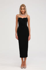Ailbhe Bustier Maxi Dress - Spaghetti Straps - Back Slit - Bodycon Fit