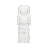 Aimée layered cutout lace embroidered midi dress