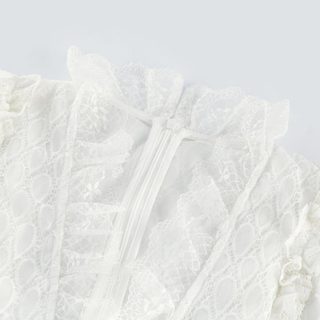Aimée layered cutout lace embroidered midi dress