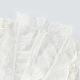 Aimée layered cutout lace embroidered midi dress