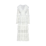 Aimée layered cutout lace embroidered midi dress