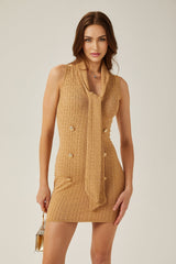 Aimée shawlcollar knitted mini dress