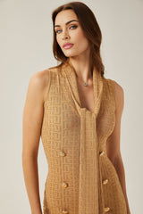 Aimée shawlcollar knitted mini dress