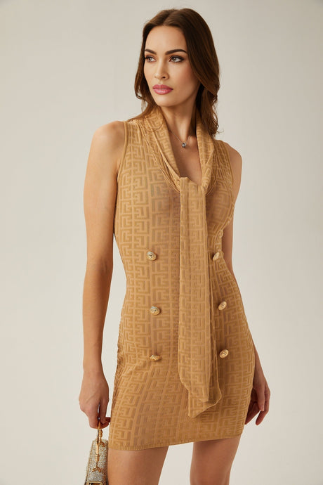 Aimée shawlcollar knitted mini dress