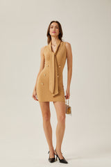 Aimée shawlcollar knitted mini dress