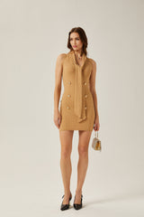 Aimée shawlcollar knitted mini dress