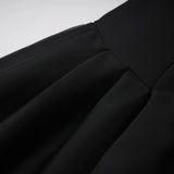 Ainara Black Off Shoulder Polished Midi Dress