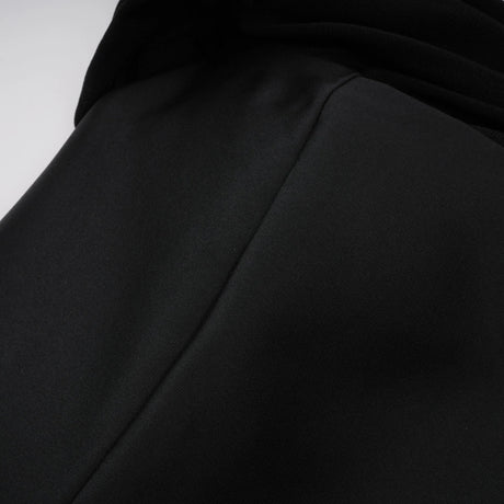 Ainara Black Off Shoulder Polished Midi Dress