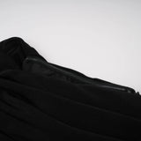 Ainara Black Off Shoulder Polished Midi Dress