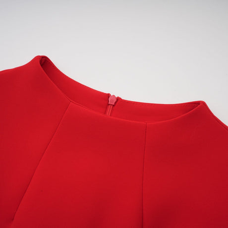 Ainsley Mini Dress - Crew Neck - Cap Sleeves - Cinched Waist - Faux Flap Pockets