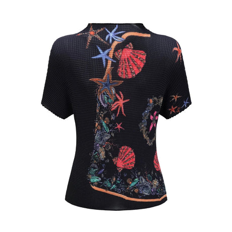 Ainsley Skirt & Top Set - Short Sleeves - Mock Neck - Pattern - Pleat Detailing