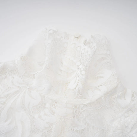 Airelle White Satin Panel Lace Maxi Dress