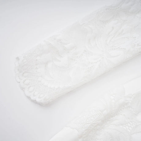 Airelle White Satin Panel Lace Maxi Dress