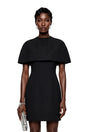 Aisha Black Structured Cape  Mini Dress Set