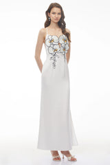 Aitana White Halterneck 3D Petal Maxi Dress