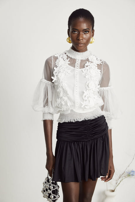 Aiza floral semisheer top