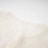 Alaia White Cape Design Floral Lace Midi Dress