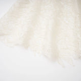 Alaia White Cape Design Floral Lace Midi Dress