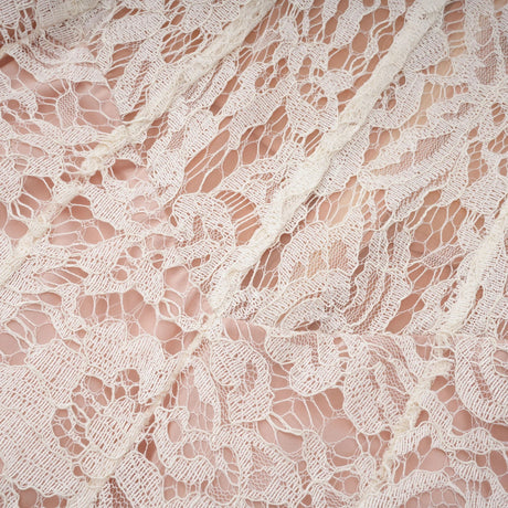 Alaia White Cape Design Floral Lace Midi Dress