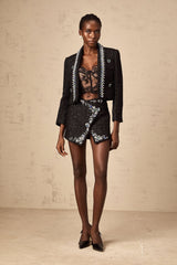 Alba Jacket & Skirt Set - Bouclé Construction - Crystal & Faux - Pearl Embellishment - Metallic Threading - Patch Pockets