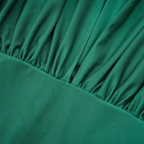 Alba Mini Dress - Stretch - Design Satin Finish Ruched Detailing V - Neck