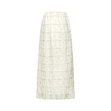 Alba Skirt & Top Set - Sleeveless Halterneck Open Back Pleated Ruffled Floor Length