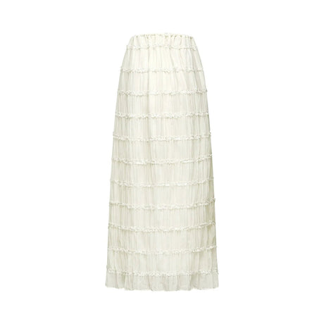 Alba Skirt & Top Set - Sleeveless Halterneck Open Back Pleated Ruffled Floor Length