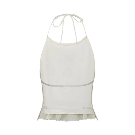 Alba Skirt & Top Set - Sleeveless Halterneck Open Back Pleated Ruffled Floor Length