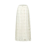 Alba Skirt & Top Set - Sleeveless Halterneck Open Back Pleated Ruffled Floor Length