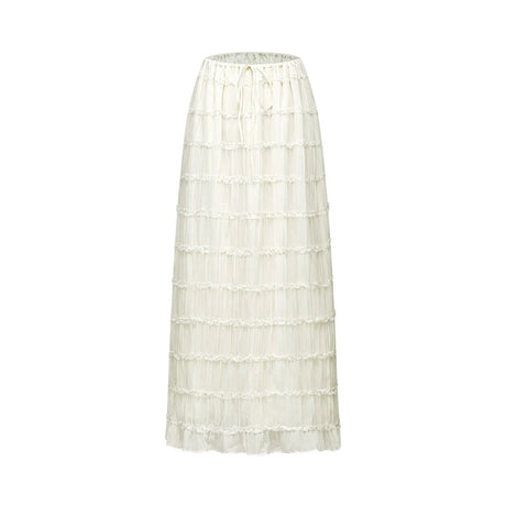 Alba Skirt & Top Set - Sleeveless Halterneck Open Back Pleated Ruffled Floor Length