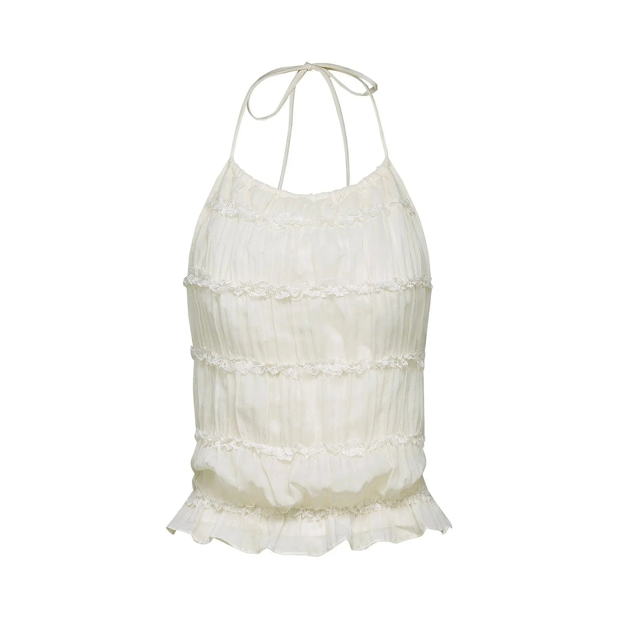 Alba Skirt & Top Set - Sleeveless Halterneck Open Back Pleated Ruffled Floor Length