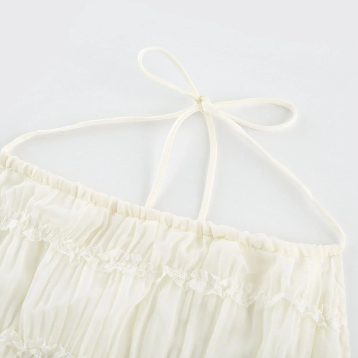 Alba Skirt & Top Set - Sleeveless Halterneck Open Back Pleated Ruffled Floor Length