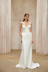 Alba White Barrel Waist Corset Maxi Dress