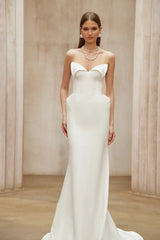 Alba White Barrel Waist Corset Maxi Dress