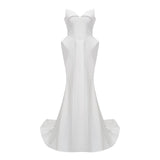 Alba White Barrel Waist Corset Maxi Dress