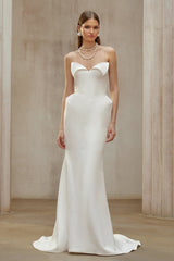 Alba White Barrel Waist Corset Maxi Dress