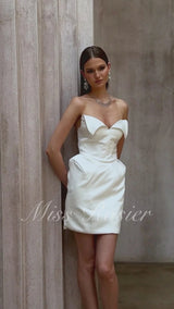 Alba White Barrel Waist Corset Mini Dress