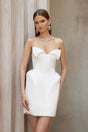 Alba White Barrel Waist Corset Mini Dress