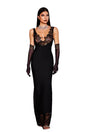 Alberta Black Lace Maxi Dress V Neck Sleeveless Formal Evening Gown