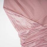 Alchimie Pink Glossy Pleated Maxi Dress