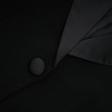 Alessandra Maxi Dress - Peak Lapels - Crystal Embellishment - Flared Hem - Front Button Fastening