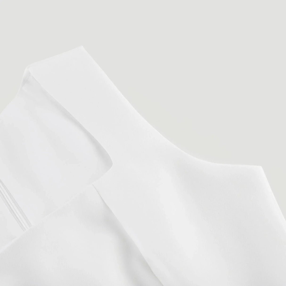 Alessandra White Mini Dress - Sleeveless Square Neck - Faux - Flower Embellishment - Flared Skirt - Rear Zip Fastening