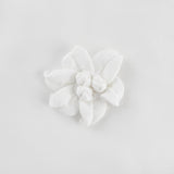 Alessandra White Mini Dress - Sleeveless Square Neck - Faux - Flower Embellishment - Flared Skirt - Rear Zip Fastening