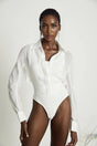 Alessia Bodysuit - Lapels - Long Sleeves - Scoop Back - Boned Design