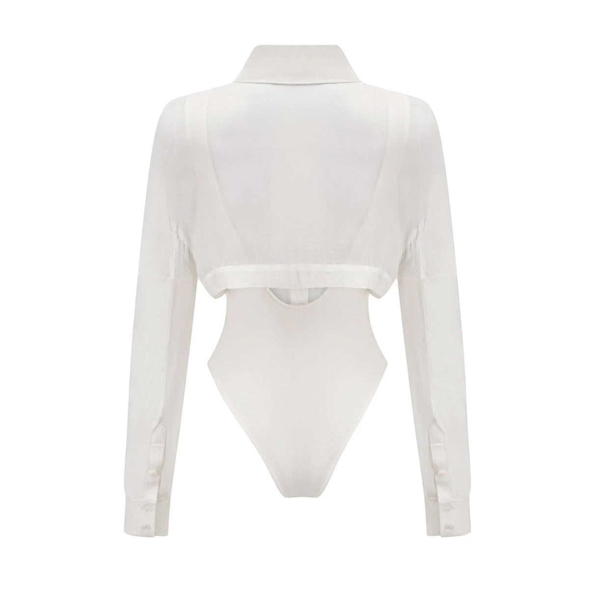 Alessia Bodysuit - Lapels - Long Sleeves - Scoop Back - Boned Design